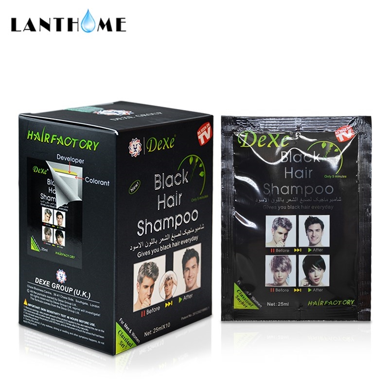 Dexe Black Hair-Shampoo Grey Minutes Cream 10pcs/Lot Buildin