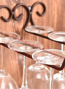 Metal Wall Mounted Wine Glass Rack Goblet Cup Stemware Bar