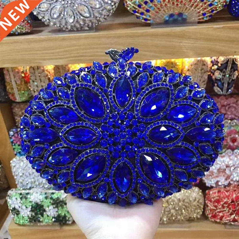 XIYUAN woman Red Blue Handbag Wedding Party Prom Rhinestones