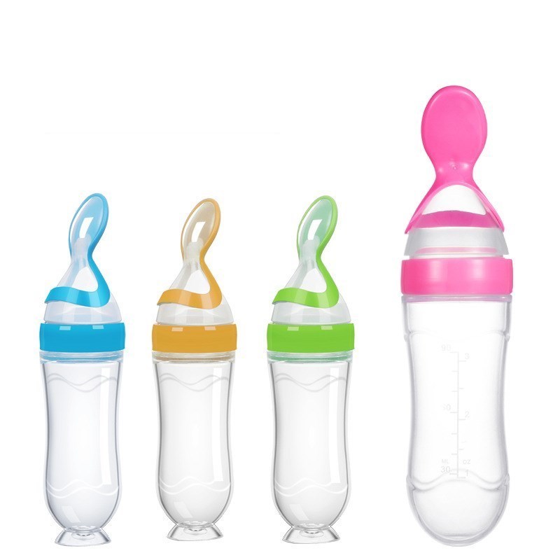 90ML Safe Newborn Baby Feeding Bottle Toddler Silicone Squee
