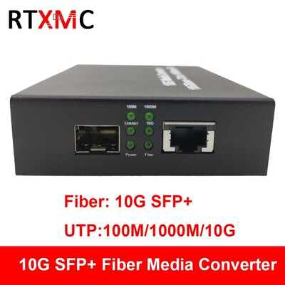 10G Enhanced SFP+ Media Converter 10GBase-T Ethernet Switch