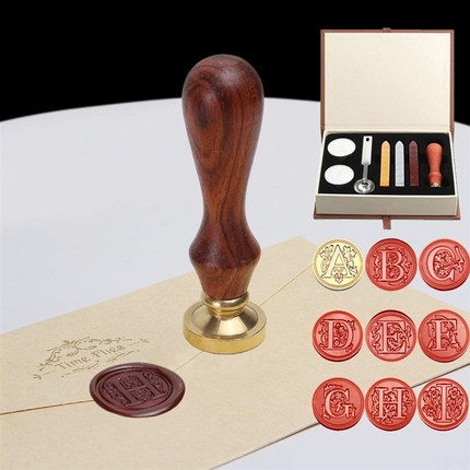 26 Letter Pattern Retro Sealing Wax Set DIY Paper Envelope D