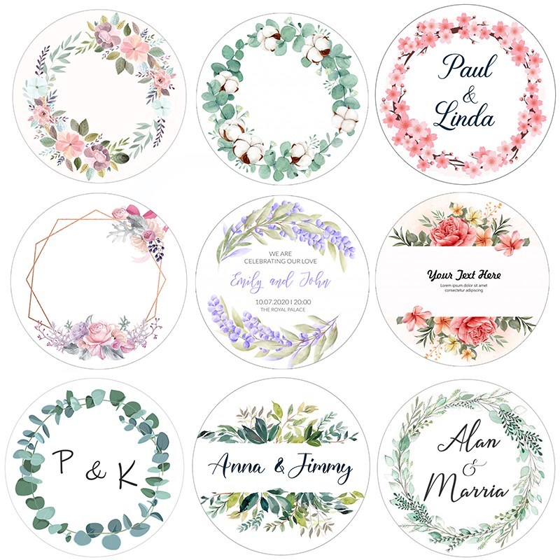 Custom Logo Wedding Birthday Party Sticker Personalized Des