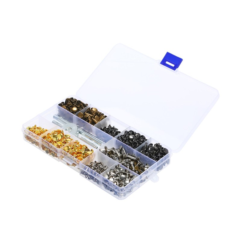 Rivet Kit 483 Sets Leather 6mm/8mm/12mm Double Cap Tubular R
