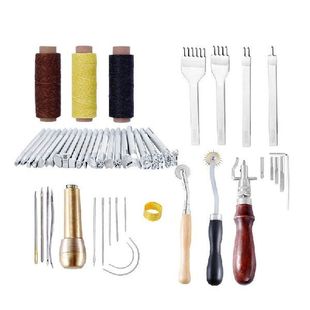 39Pcs Punch Craft Stitching Leather Sewing Kit Tools Hand