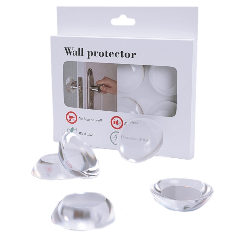 62KC Door Knob Wall Shield 6PCS Transparent Round Soft