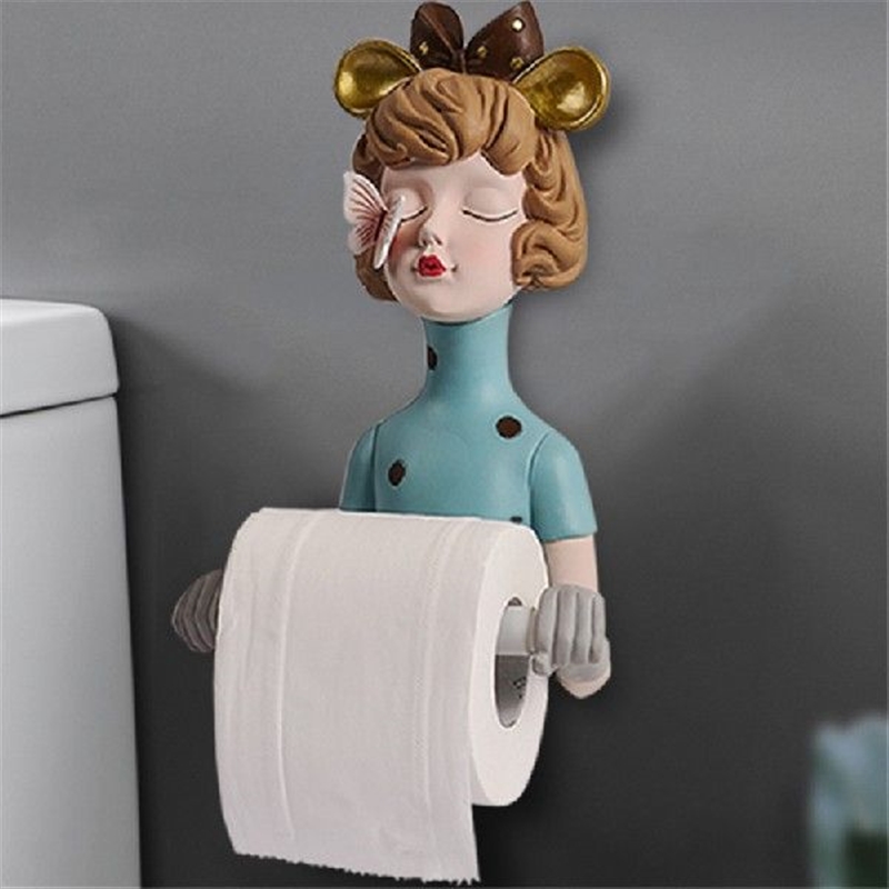 26.5cm Nordic Creative Girl Toilet Paper Holder Resin