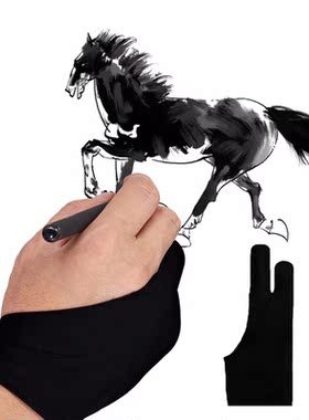 1PC Black Two-finger Anti-fouling Glove, 3 Sizes, For