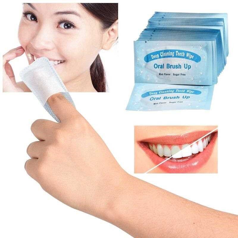 50pcs/set wipe oral brush up finger for deep cleaning wipes