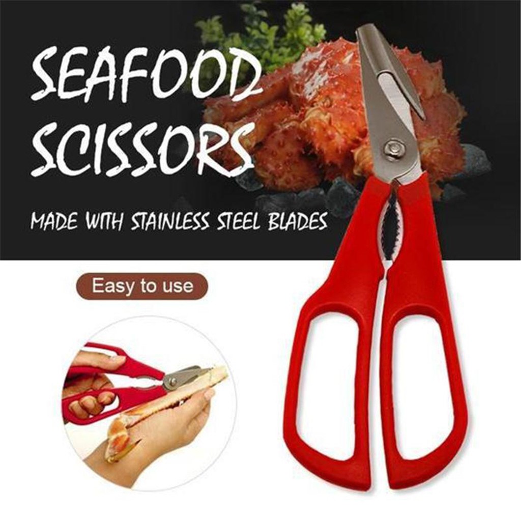 Lobster Fish Shrimp Crab Seafood Scissors Shears Snip Shells