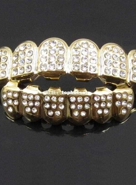 Party Supplies Gold Teeth Silver Plated With Diamond Teeth G