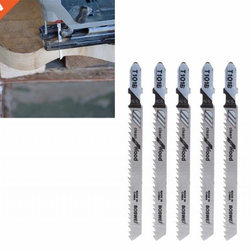 5 Pcs/1 Set T101B HCS 100mm Jigsaw Blade Clean For Wood T-Sh