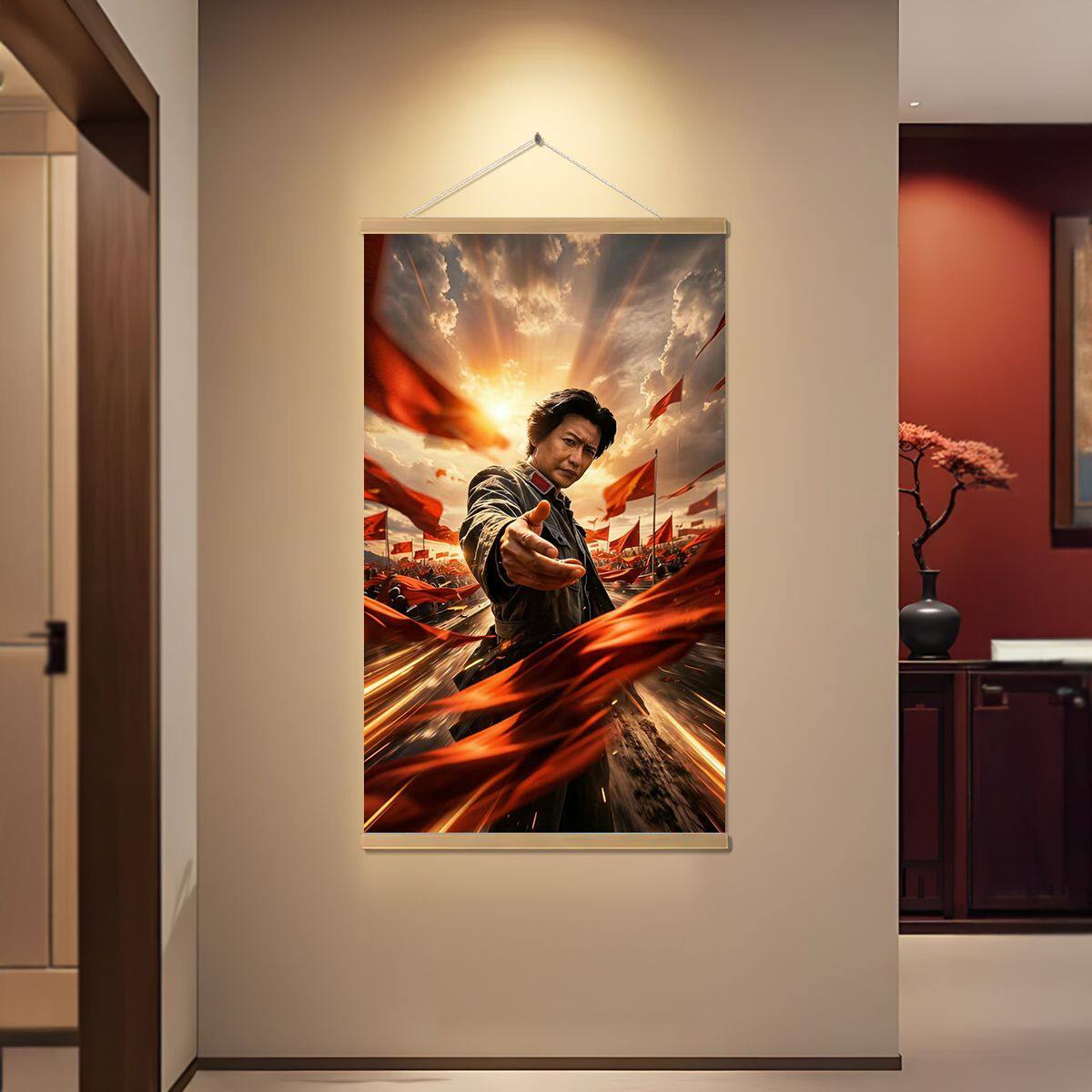 同志别气馁跟我走伟大领袖毛爷爷教员群星高能挂画玄关墙壁装饰画