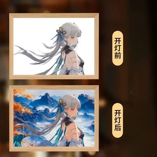鸣潮守岸人灯光画周边氛围灯画卧室床头小夜灯二次元装饰画送礼物