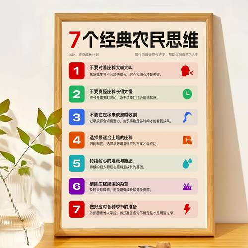 7个经典农民思维相框摆台桌面摆件送朋友闺蜜学生励志相框摆台