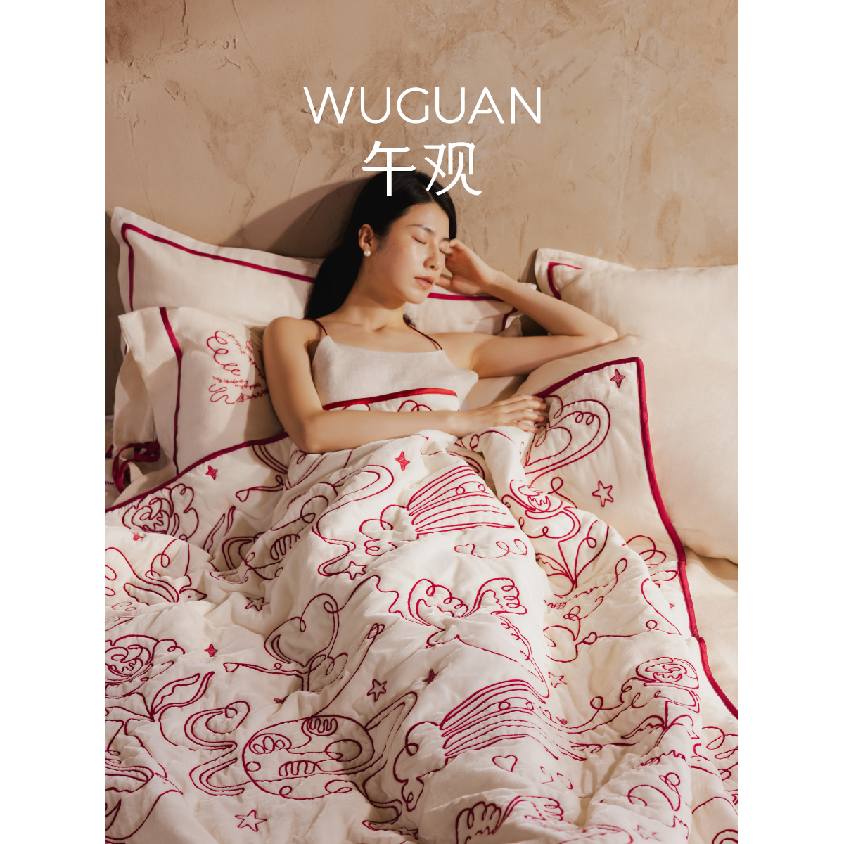 【新年礼物】午观『万年如初见』盖毯100%亚麻披毯午睡沙发毯子