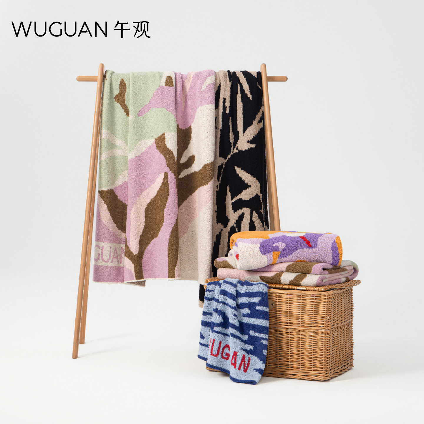 午观半边绒盖毯超软加厚午睡披肩毯子新中式秋冬保暖轻奢礼厚毛毯