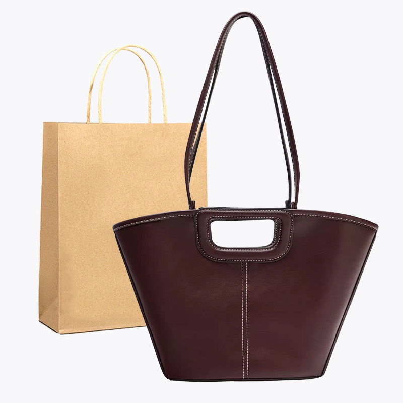 2025新款时尚女包百搭复古通勤缉线装饰大容量手提单肩购物托特包