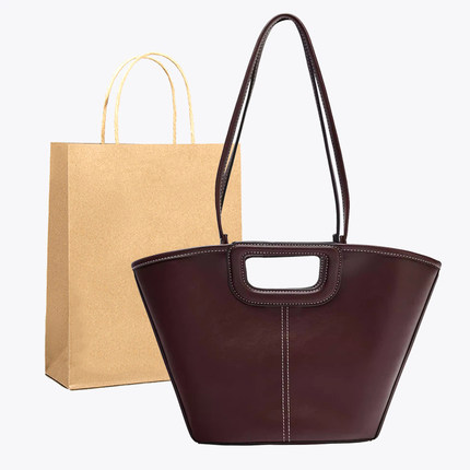 2025新款时尚女包百搭复古通勤缉线装饰大容量手提单肩购物托特包