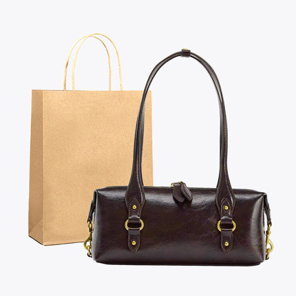 2025秋季新品女包 时尚百搭龟裂效果金属细节装饰单肩手提腋下包