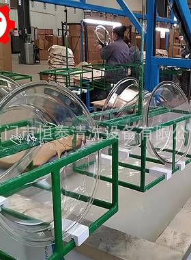 HT-30480工业用璃盆挂式清洗线 除除蜡污自动超声悬波清洗烘玻干