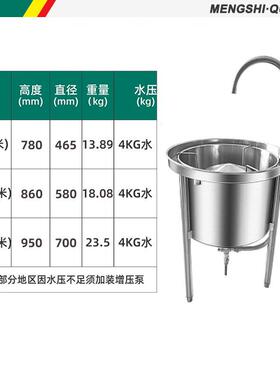 猛世洗米机全自动694不锈钢25kg/50kg1米式00/kg大型水压冲洗淘机