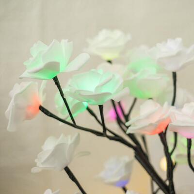 LE仿D瑰花灯七彩玫同步变色小彩电池灯盒USB两KSI用真情人节发光