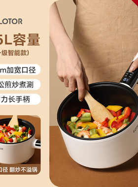 小浣熊电煮锅宿舍学生家用多功能蒸煮一体小型电锅1一2人电炒锅