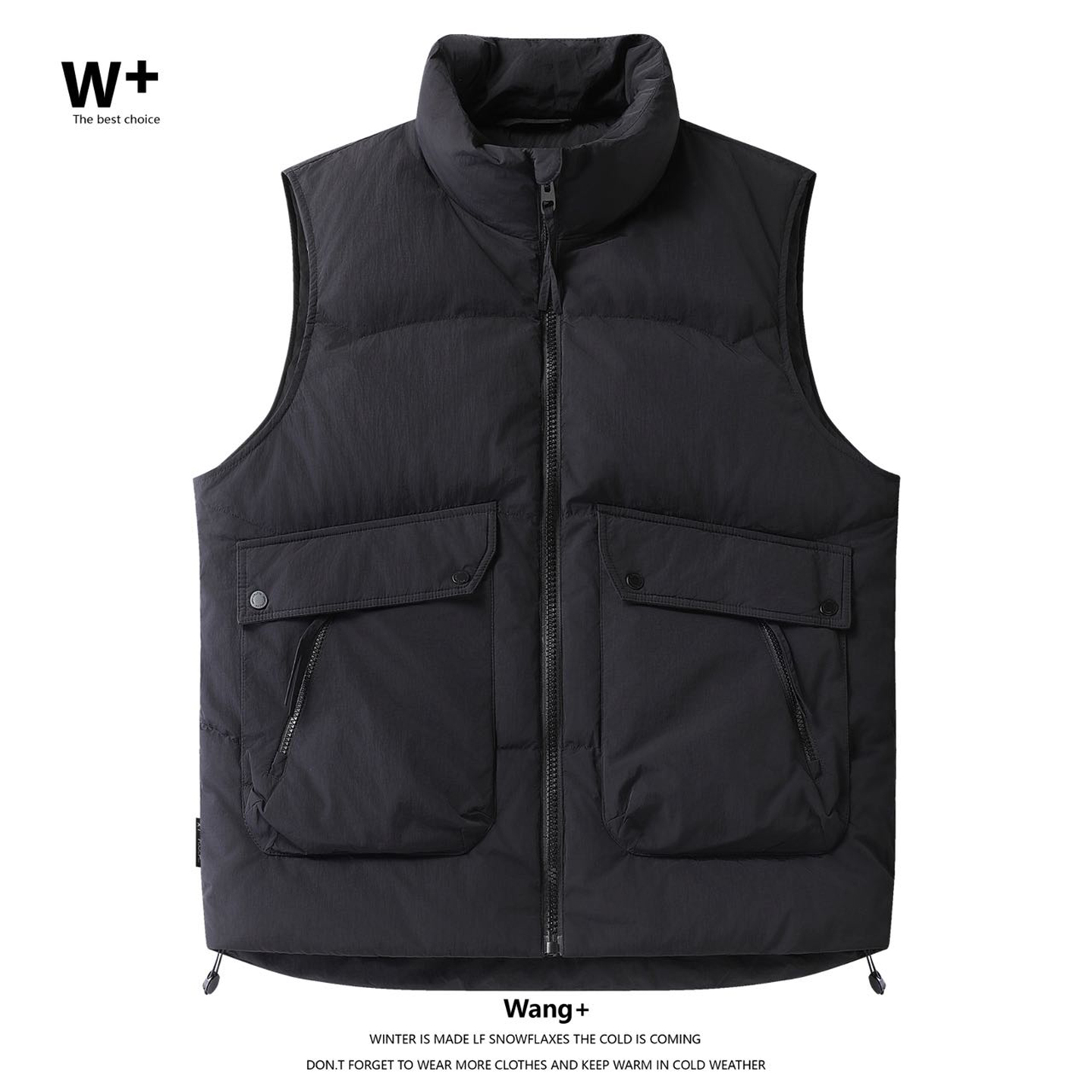 复古户外机能工装立领羽绒马甲