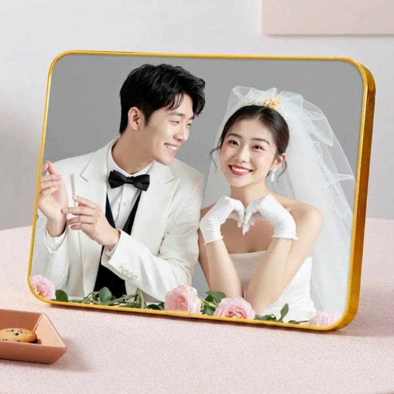 定制婚纱照水晶相框摆台制作