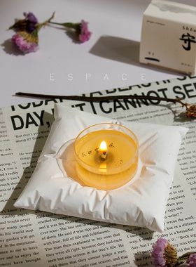 ins风小清新香薰蜡烛枕头造型现代简约装饰摆件烛台首饰置物托盘