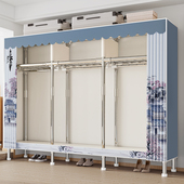 简易衣柜家用卧室结实耐用全钢架加粗加厚组装 布衣柜出租房小户型