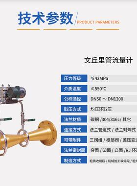 文孔丘里管差流量计压节流装置气ZCI体板温流量计流量测量装置高