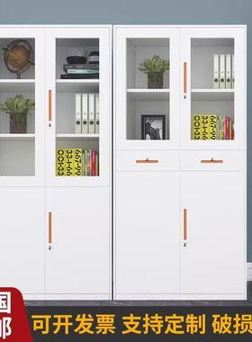 制纯白套色窄边文件柜皮柜办钢公柜SY-0003钢制储物柜资料柜档铁