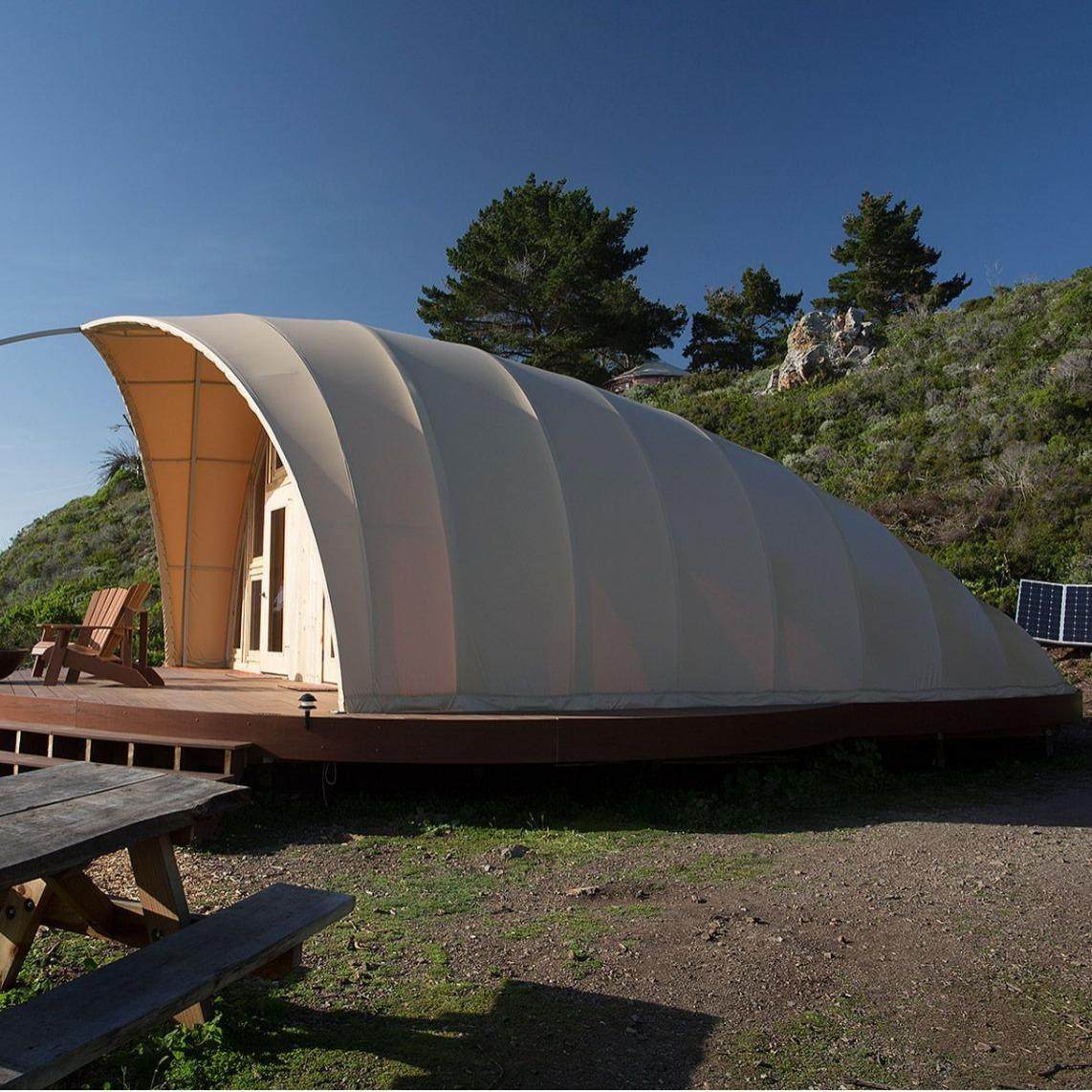 篷厂潮流帐营生地野工营穹顶钢管结构贝壳仿住宿户外帆船酒店JP-0