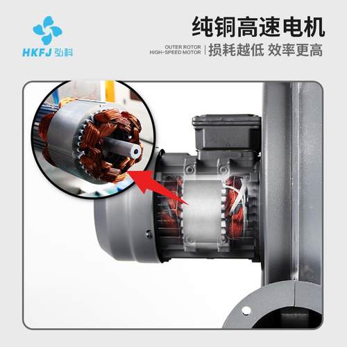 透浦式铝壳中压离心风机机3HKZY80工业除V气尘雕刻吸尘模鼓风机