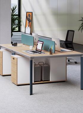 代现合工作办公桌椅组-D0412组合商用写楼四人卡位职员字办公桌