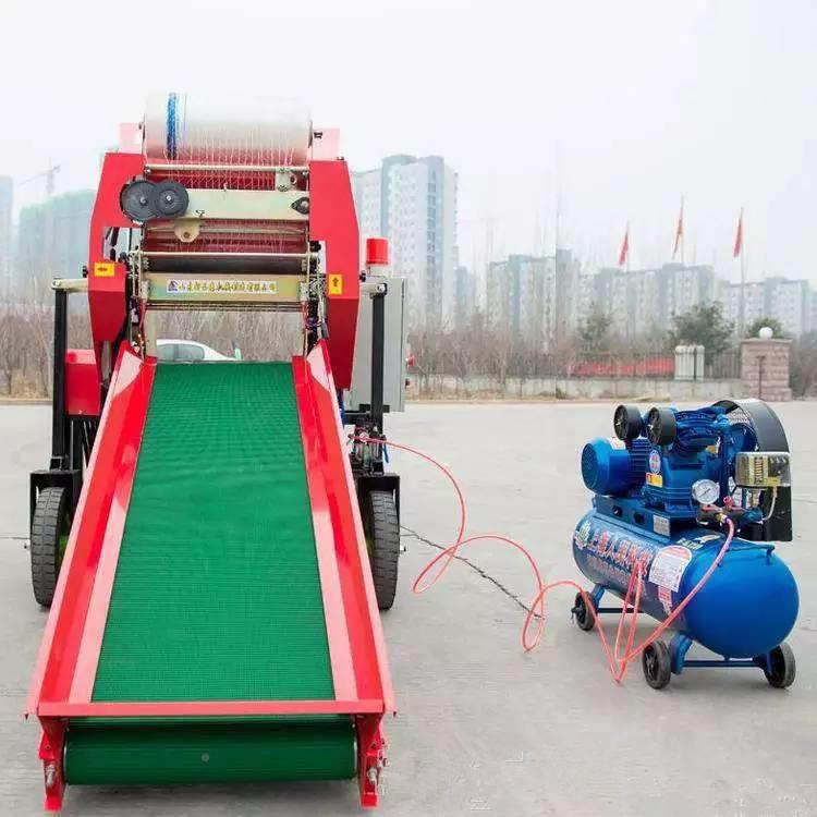 青黄储自牧饲草JDH料打包机全动料打捆草包膜机养殖场饲草压块机