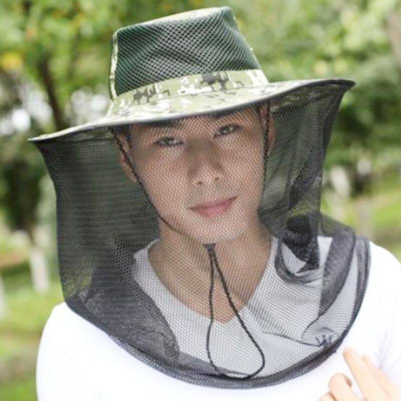 养蜂人防晒帽面罩蜜蜂帽子收蜂冒养蜂人防蛰防蚊头套专用工具