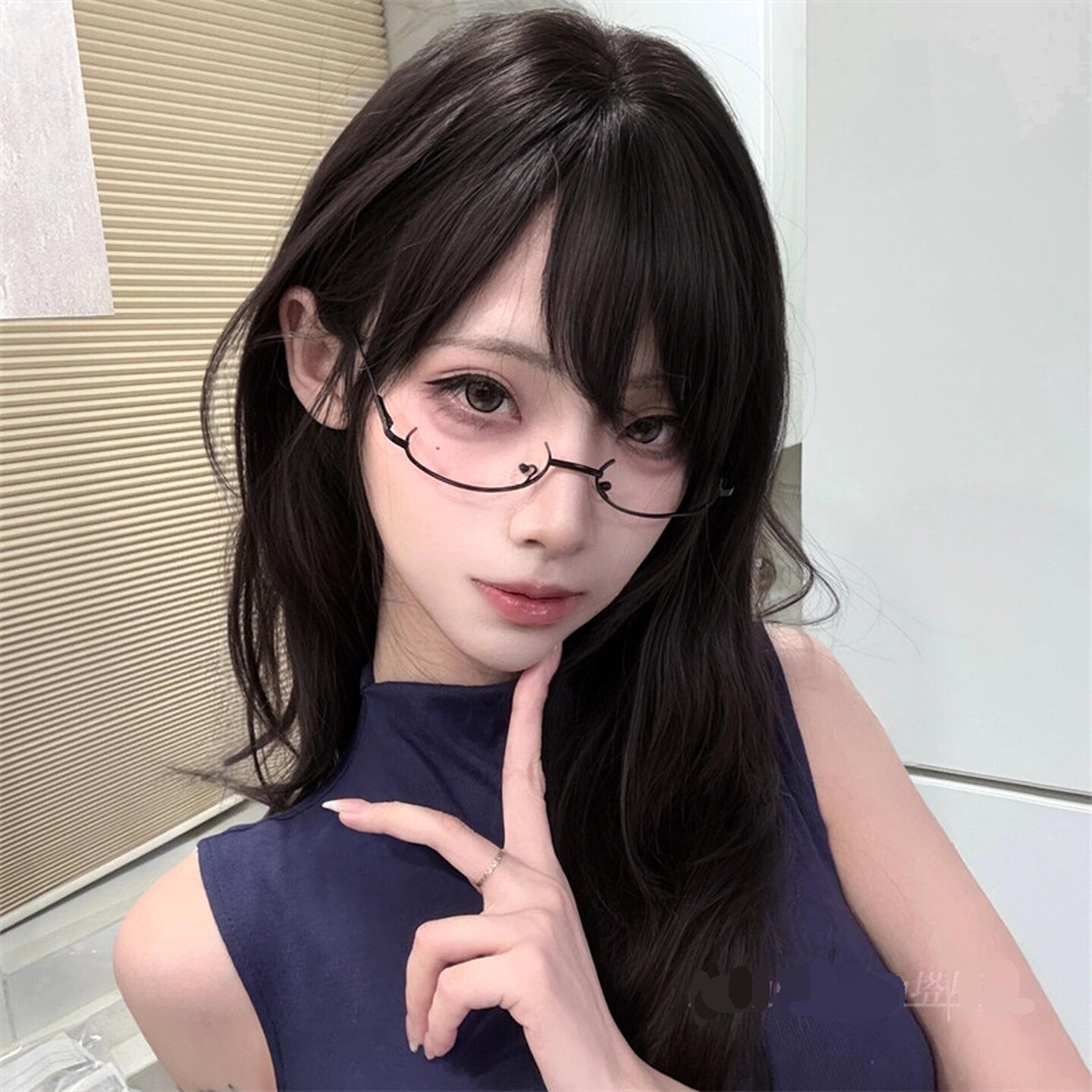 半框眼镜cosplay下半框禁欲装饰二次元御姐软妹日系复古动漫镜框