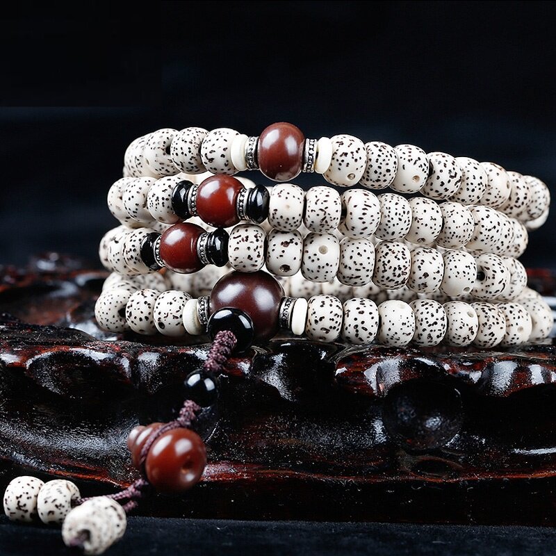 星月菩提108颗星月菩提寿山石手串招财猫爪菩提子高端手链礼物