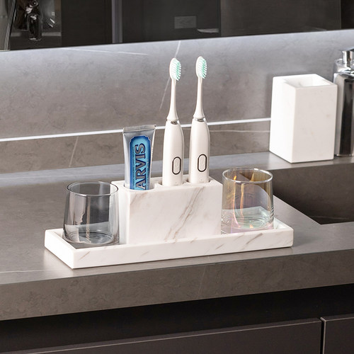 轻奢高级大理石牙刷置物架