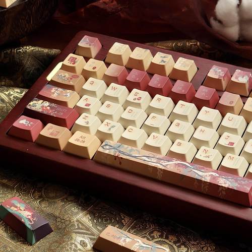 嗨元创巳蛇新春原厂不透侧刻moa机械键盘键帽PBT全五面热升华