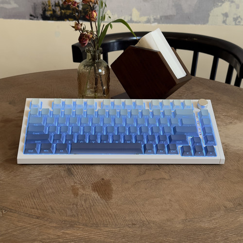 渐变正刻侧刻透光键帽 机械键盘PBT键帽 五面热升华原厂