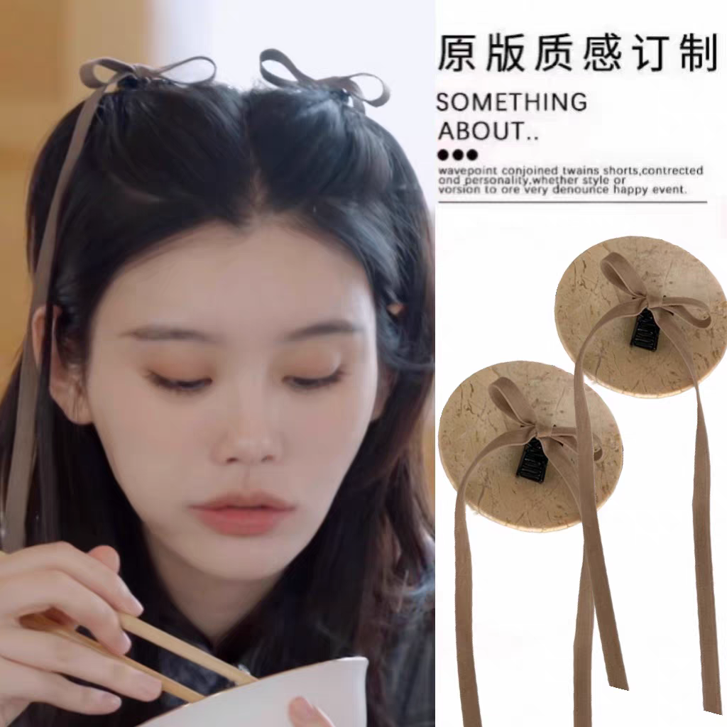 爱的修学旅行奚梦瑶同款线抓夹气质风蝴蝶结飘带发夹刘海夹甜美女