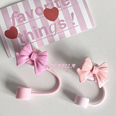 STANLEY名字吸管杯创意卡通可爱蝴蝶结吸管塞帽ins风少女心吸管塞