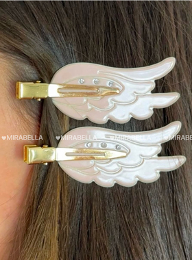 emijay同款天使之翼线条双层翅膀小众镶钻无痕夹边夹刘海夹ins风