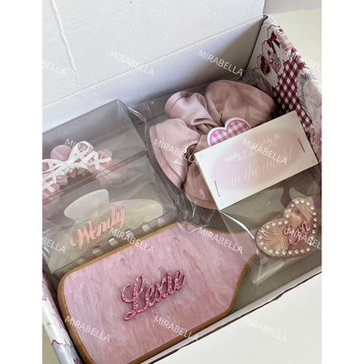 MIRABELLA原创私人定制伴手礼盒气垫梳女diy英文抓夹ins同款礼物