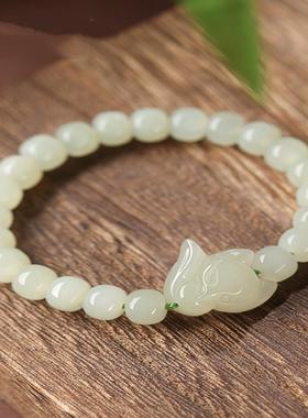 和田玉九尾狐手链女夏礼