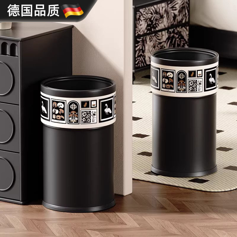 德国复古垃圾桶大号高颜值家用厨房客厅高档2026新款中古风卫生桶
